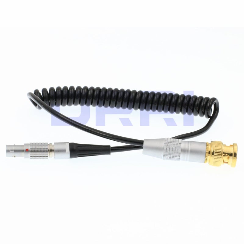 DRRI Coiled Time Code Cable, 1M, BNC to 5 Pin Male, Compatible with ARRI Alexa, Sound Devices, Zaxcom, Lockit Box, Denecke, ACL 204 TC Sync Generator - Image 2